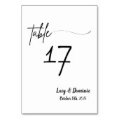 Elegante Trouwtafel Nummer Kaart (Voorkant)