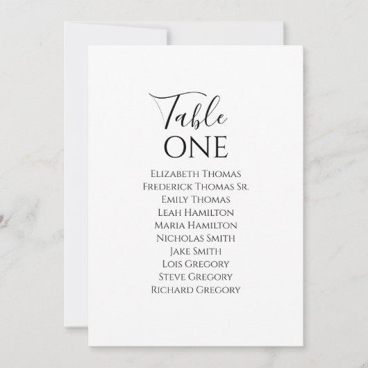 Elegante Trouwtafel Nummer Kalligrafie Script (Voorkant)