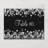 Elegante Trouwtafel Nummer Winter Sparkle Zwart Briefkaart (Voorkant)