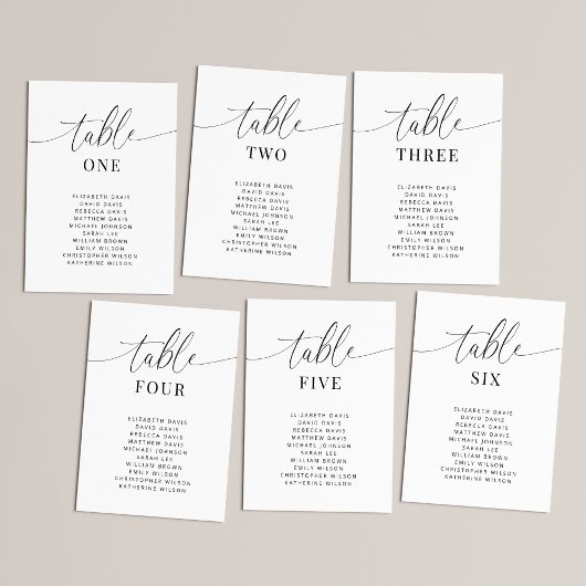 Elegante Trouwtafel Nummer Zitkaart Kaarten