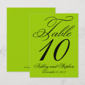 Elegante trouwtafel nummertjes Apple Green Uitnodiging Briefkaart (Voorkant / Achterkant)