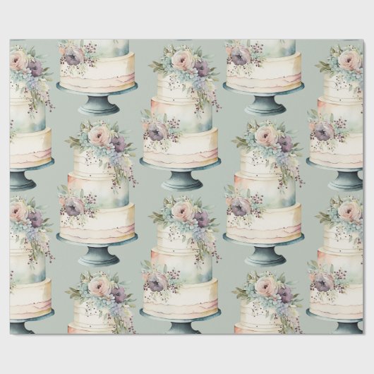 Elegante trouwtafel waterverf cadeaupapier (Vlak)