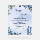 Elegante Trouwuitnodiging Acryl Bord (Voorkant)
