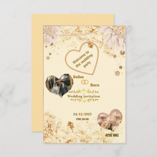 Elegante trouwuitnodiging  bedankkaart (Voorkant / Achterkant)