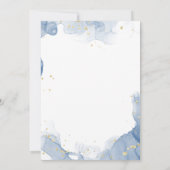 Elegante trouwuitnodiging Blauw en Goud Minimaal Save The Date (Achterkant)