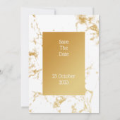 Elegante trouwuitnodiging, goud marmer kaart (Achterkant)