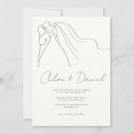 Elegante Trouwuitnodiging in Kalligrafie Kaart