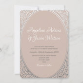 Elegante trouwuitnodiging in roze en zilver kaart (Voorkant)