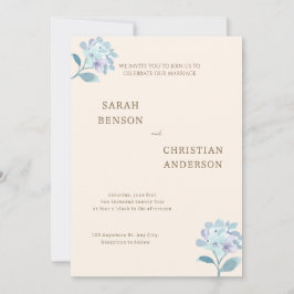 Elegante trouwuitnodiging met bloemendesign kaart