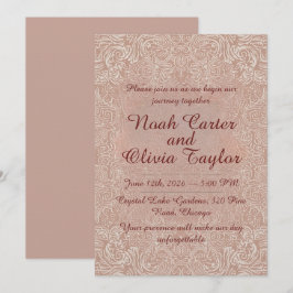 Elegante trouwuitnodiging met Blush kant Kaart