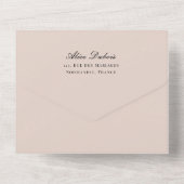 Elegante trouwuitnodiging met foto en code all in one uitnodiging (Achterkant)