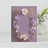 Elegante trouwuitnodiging met romantisch liefdesth save the date (Staand voorkant)