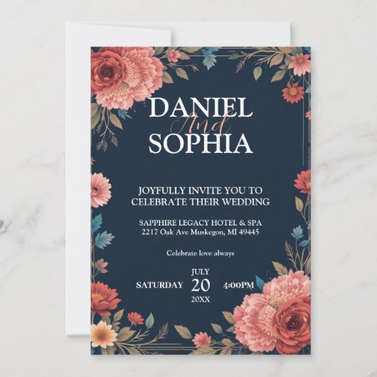 Elegante Trouwuitnodiging Ontwerpen - Vier Liefde Kaart (Voorkant)