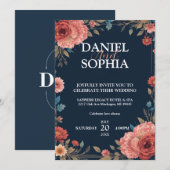 Elegante Trouwuitnodiging Ontwerpen - Vier Liefde Kaart (Voorkant / Achterkant)