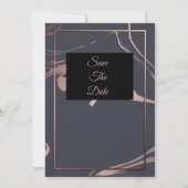 Elegante trouwuitnodiging, roze, grijs, marmer kaart (Achterkant)