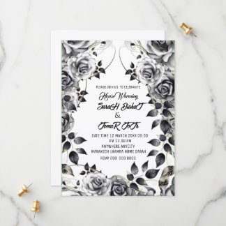 Elegante trouwuitnodiging sjabloon luxe flora