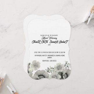 Elegante trouwuitnodiging sjabloon luxe flora kaart