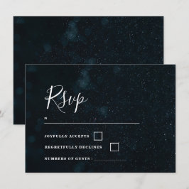 Elegante trouwuitnodiging sterrenhemel RSVP-kaart