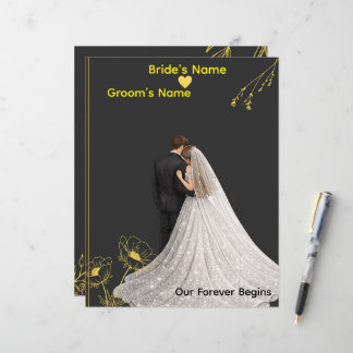 Elegante trouwuitnodiging template briefhoofd