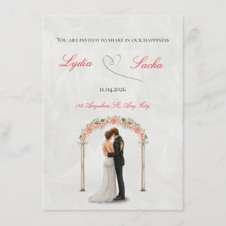 Elegante trouwuitnodiging template kaart