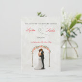 Elegante trouwuitnodiging template kaart (Staand voorkant)