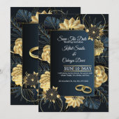 Elegante Trouwuitnodiging Template Kaart (Voorkant / Achterkant)