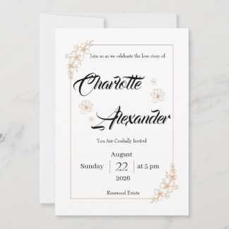 Elegante Trouwuitnodiging Template | Luxe Minimali Kaart