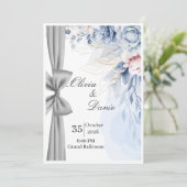 Elegante Trouwuitnodiging Template | Modern Minim Kaart (Staand voorkant)