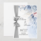Elegante Trouwuitnodiging Template | Modern Minim Kaart (Voorkant / Achterkant)