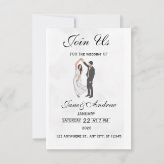 Elegante Trouwuitnodiging Template - Romantische B RSVP Kaartje