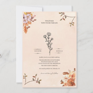 Elegante trouwuitnodiging versierd met rozen kaart