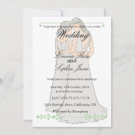 Elegante trouwuitnodiging voor twee bruiden kaart