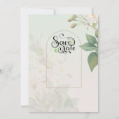 Elegante trouwuitnodiging, waterverf groen kaart (Achterkant)
