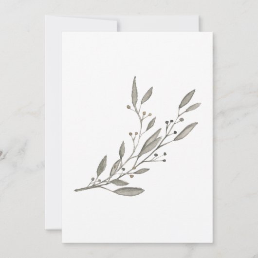 Elegante trouwuitnodigingen grijs bloemmotief kaart (Achterkant)