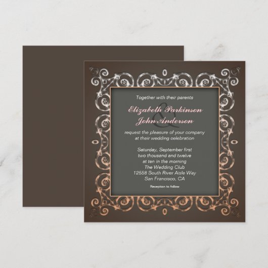 elegante trouwuitnodigingen kaart (Voorkant / Achterkant)