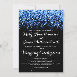 Elegante Trouwvalsterren Saffierblauw Kaart