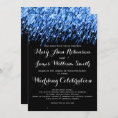 Elegante Trouwvalsterren Saffierblauw Kaart (Voorkant / Achterkant)