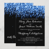 Elegante Trouwvalsterren Saphirblauw Kaart (Voorkant / Achterkant)