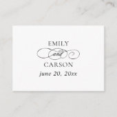 Elegante trouwwebsite QR-codenamen & datum zwart Informatiekaartje (Voorkant)