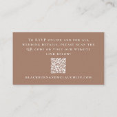 Elegante trouwwebsite RSVP QR-code Mocha Brown Informatiekaartje (Achterkant)