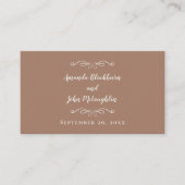 Elegante trouwwebsite RSVP QR-code Mocha Brown Informatiekaartje (Voorkant)