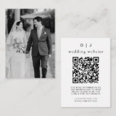 Elegante trouwwebsite | RSVP QR-codefoto Informatiekaartje (Voorkant / Achterkant)