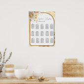 Elegante Trouwzaalstoelindeling Poster (Keuken)
