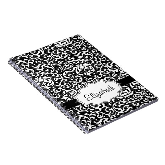 Elegante  Tudor Tuin Damask Pattern Notitieboek (Rechterzijde)