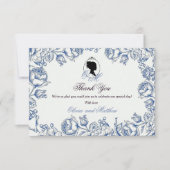 Elegante Tuin Bloemen Boho Bridgerton Bruiloft Bedankkaart (Voorkant)