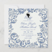 Elegante tuin bloemen Boho Bridgerton bruiloft Kaart (Voorkant)