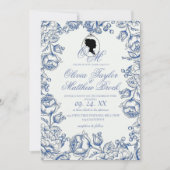 Elegante Tuin Bloemen Boho Bridgerton Bruiloft Kaart (Voorkant)