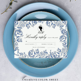 Elegante tuin bloemen Boho Bridgerton bruiloft RSVP Kaartje