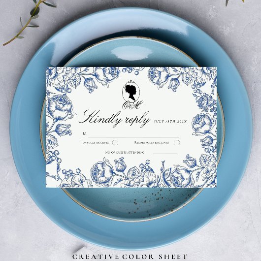 Elegante tuin bloemen Boho Bridgerton bruiloft RSVP Kaartje