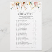 Elegante Tuin Bloemen Bruiloft Bridal Shower Spel (Voorkant)